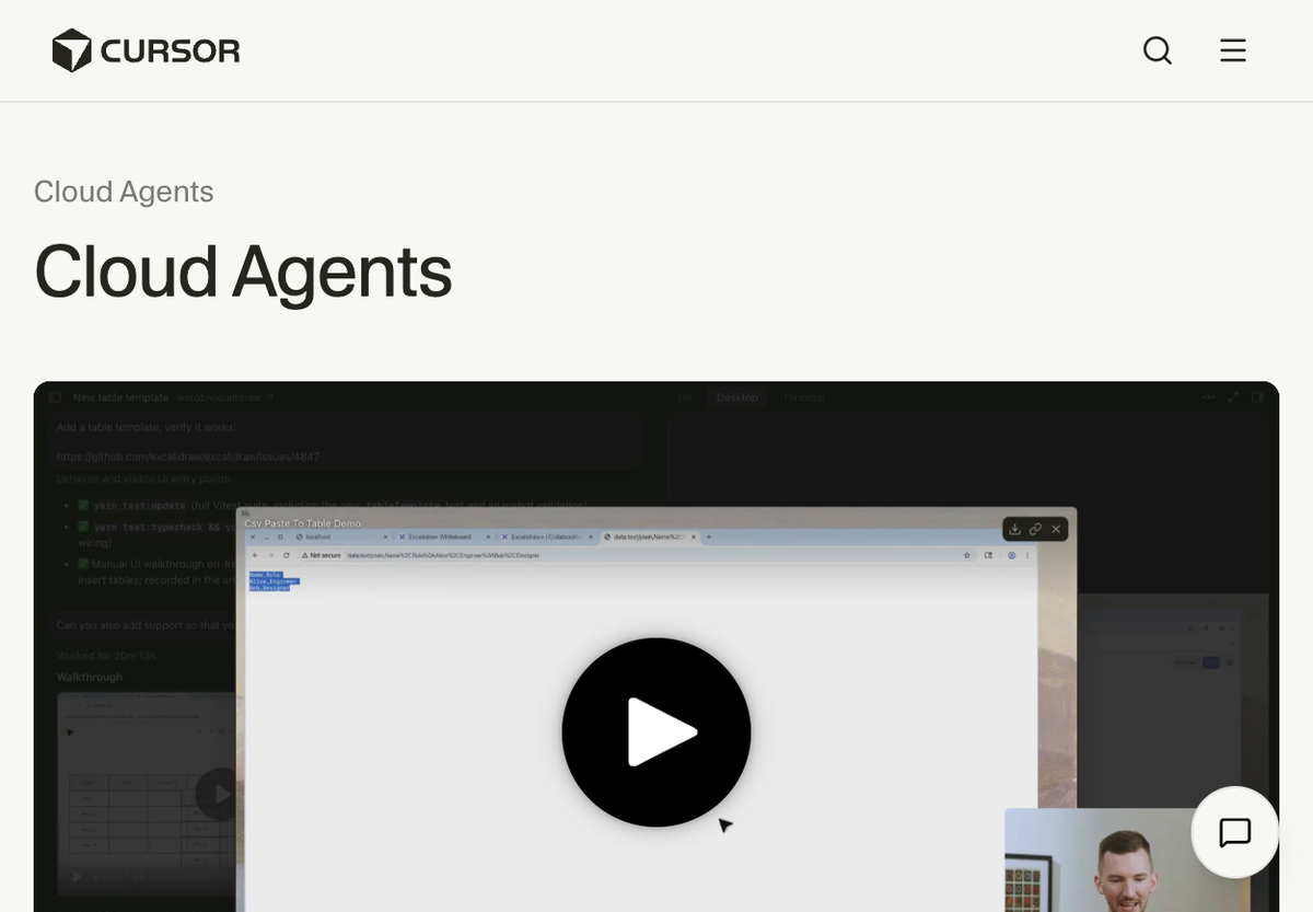 Cursor documentation: Cloud Agents