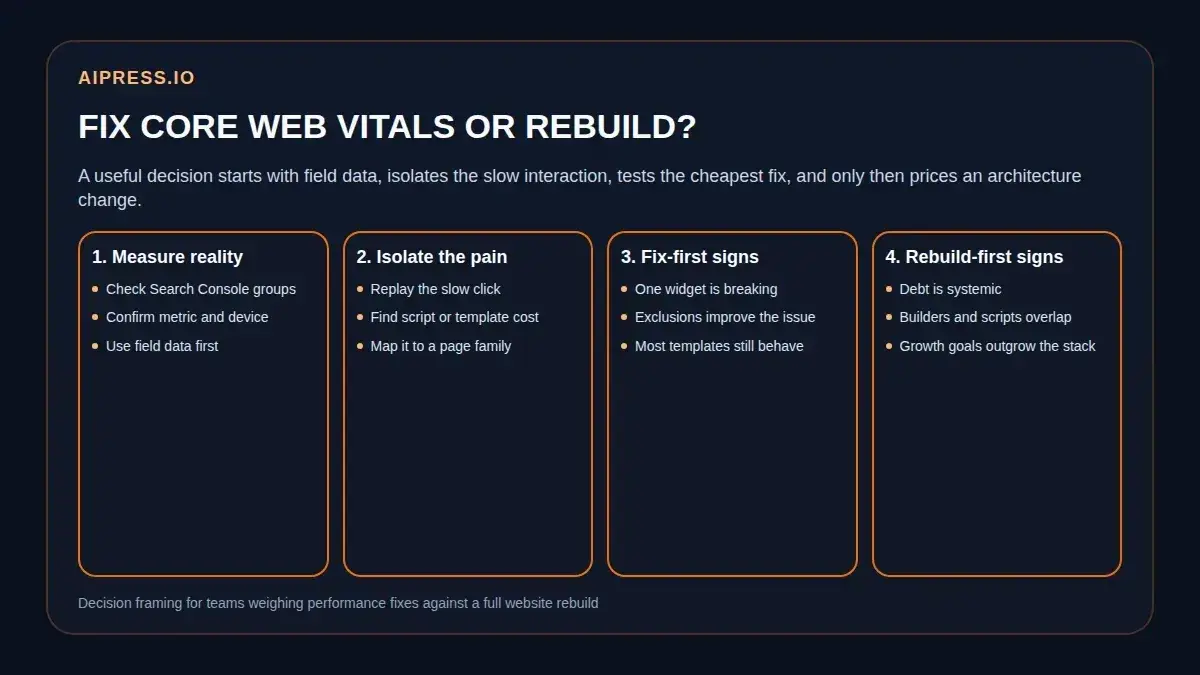 Core Web Vitals Rebuild Decision: Fix or Rebuild?