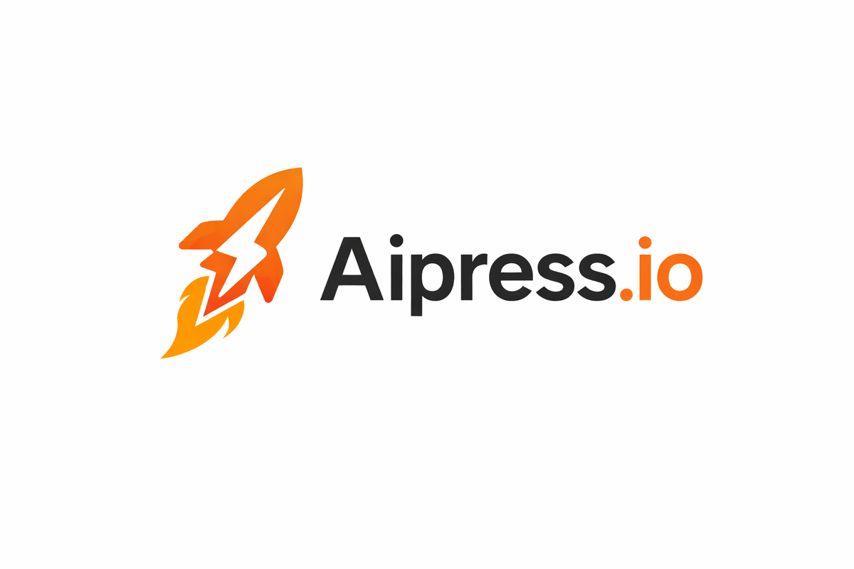 AiPress logo on a dark background