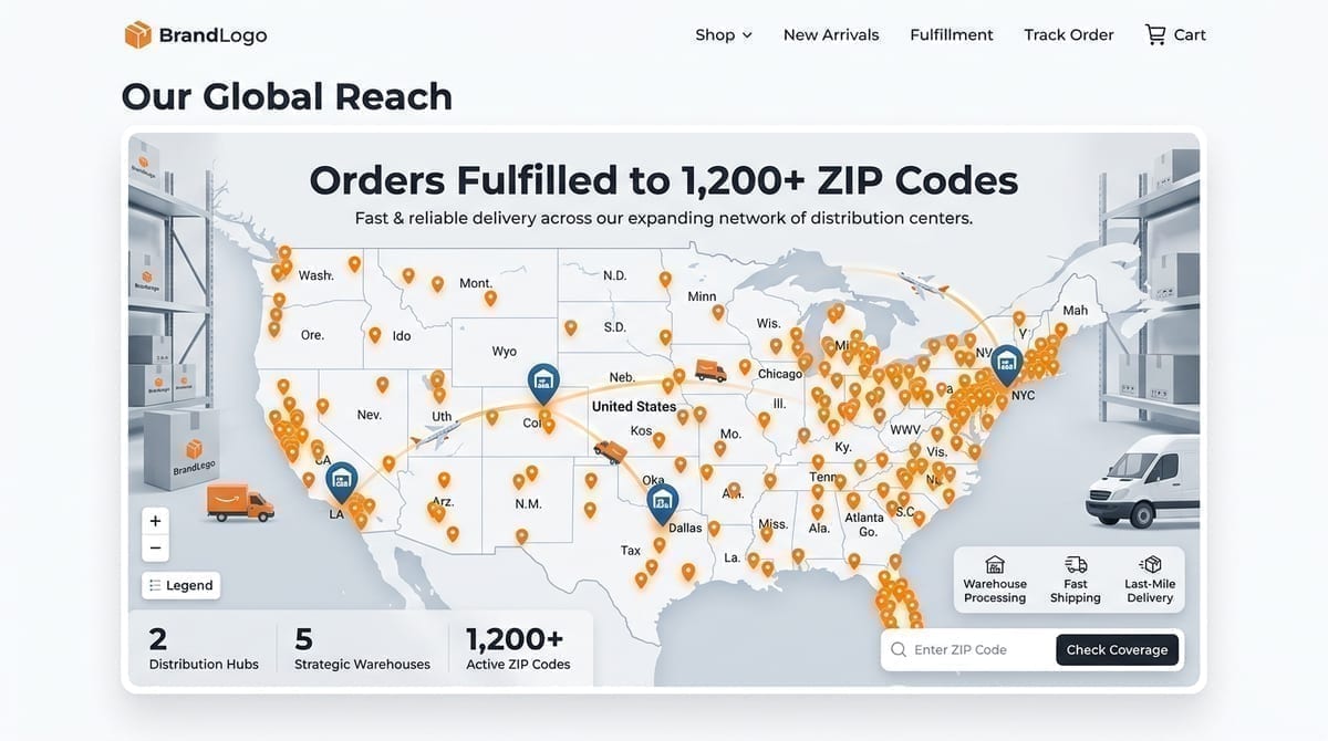 Ecommerce fulfillment map example